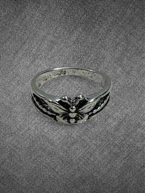 Vintage Silver Floral Wrap Ring Open Adjustable Size 7.5